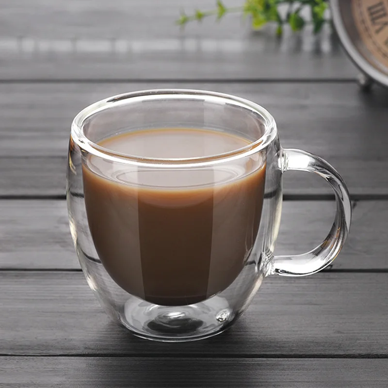 150ML Heat Resistant Glass Coffee Tea Cups Double Layer Exquisite Mugs Transparent Glass Cup
