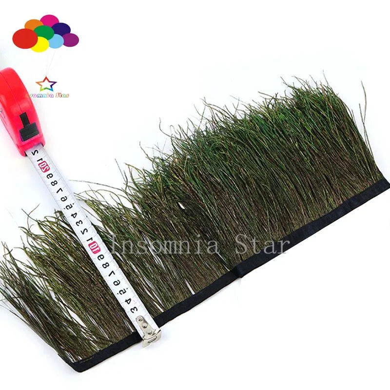 

10 Meters Natural peacock feather cloth side ribbon 4-6inch/10-15CM Diy Carnival costume headress mask crafts