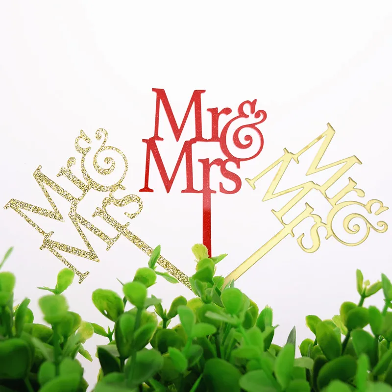 Мини-Стакан Mr &amp Mrs украшение для торта золотистый красный блестящий золотой