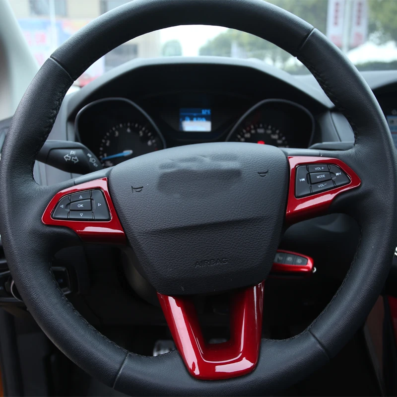 Красная Лаковая краска из АБС пластика украшение для руля автомобиля отделка