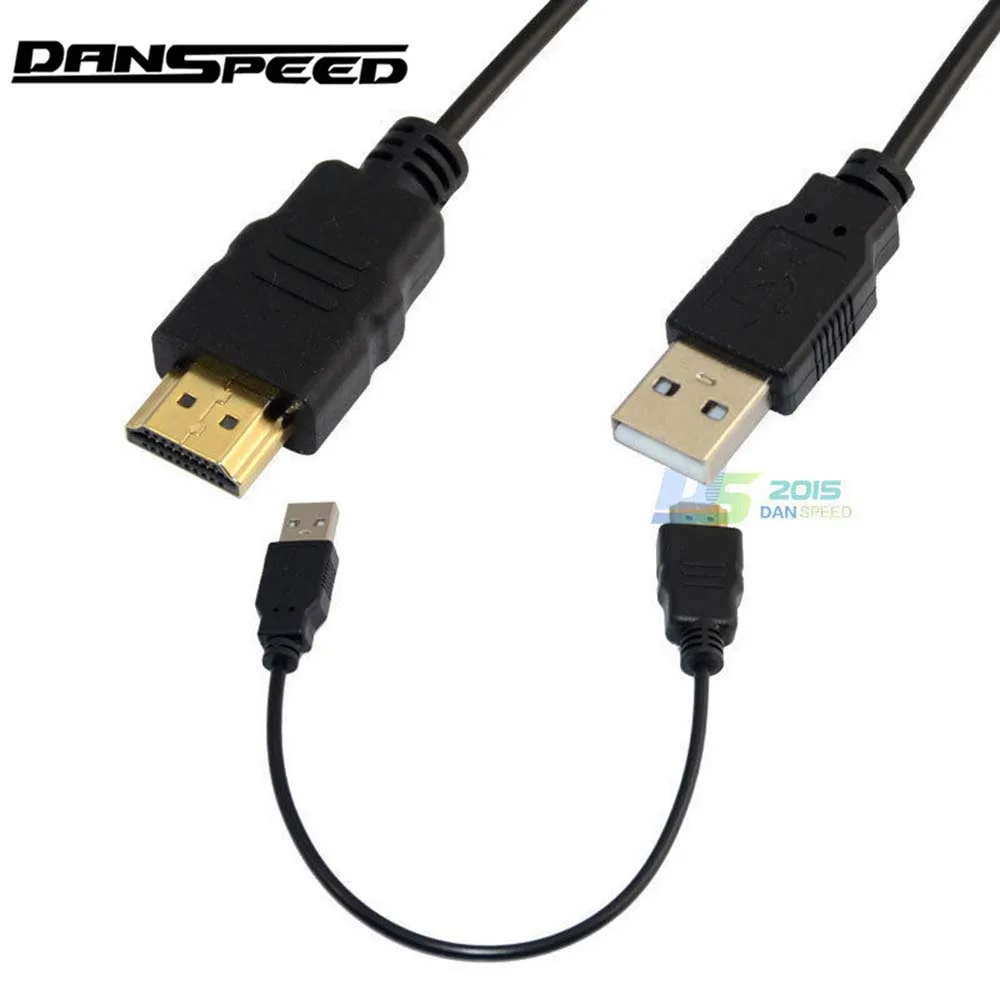 DANSPEED USB 2.0 to HDMI Cable 50cm Male to Male Charger Power Supply Cable HDMI Cable Adapter
