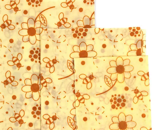 Экологичные многоразовые крышки для пищевых продуктов устойчивая пластиковая обертка для хранения пищевых продуктов органические пчелиный воск обертывание ткань герметик кухонные инструменты - Цвет: Flower-Bee-pattern