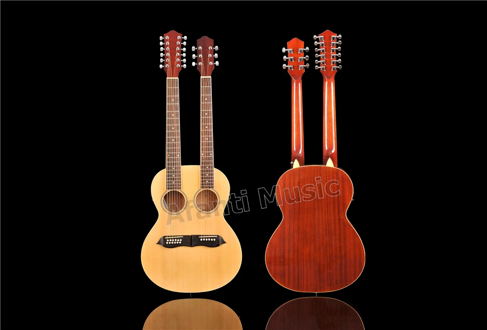 Afanti музыкальная двойная Шея 12+ 6 струн акустическая гитара с эквалайзером(ADN-1215
