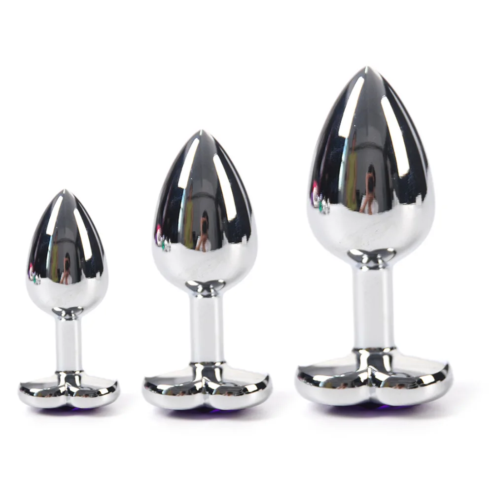 Crystal Jewelry Anal Beads Heart Base Butt Plug Stimulator S M L Metal Dildo Sex Toys Products For Women |