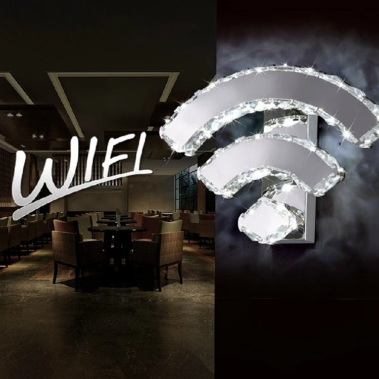 Ombre Brève Lampe Wifi De Lustre Mur Moderne Led Cristal AL3R54j