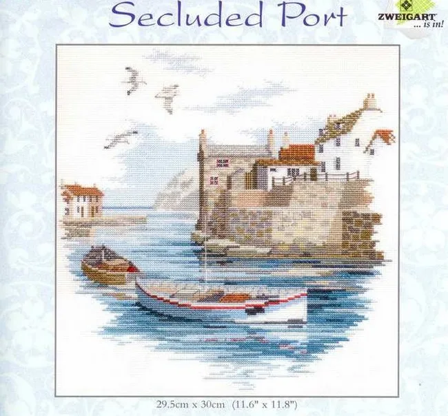 

free delivery Top Quality popular lovely counted cross stitch kit secluded port harbor boat ship