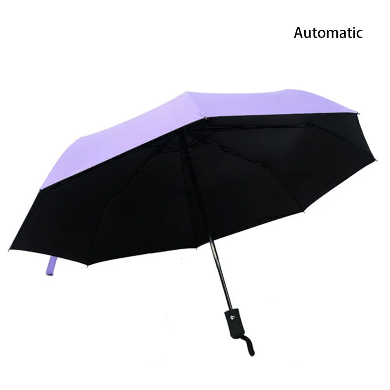 purple 2 Jesse Kamm сплошной цвет универсальный полностью автоматическая защита от солнца складной зонт в три сложения для мужчины и женщины - Цвет: purple 2