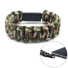 Многофункциональный паракордовый браслет для выживания Веревка Браслет на открытом воздухе кемпинг спасательный веревочный браслет с телефоном usb кабель type C