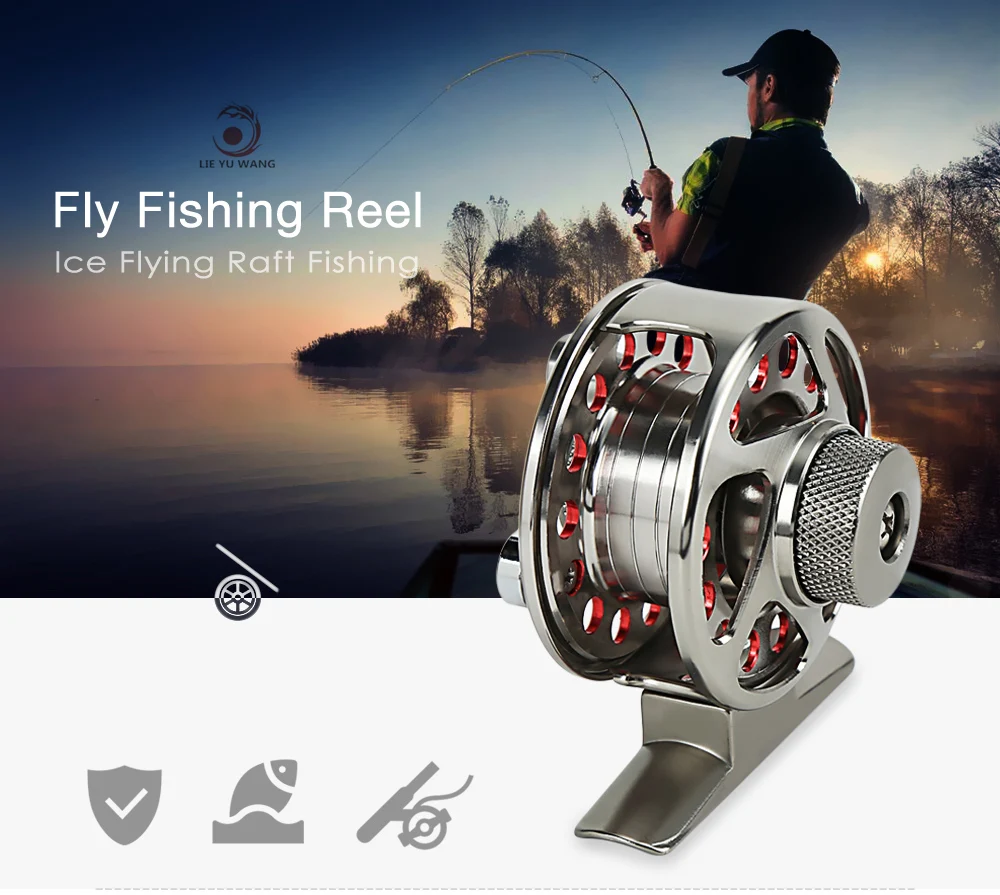 LIE YU WANG 2 + 1BB Aluminum Alloy Fly Fish Reel Wheel for Ice Flying Raft Fishing
