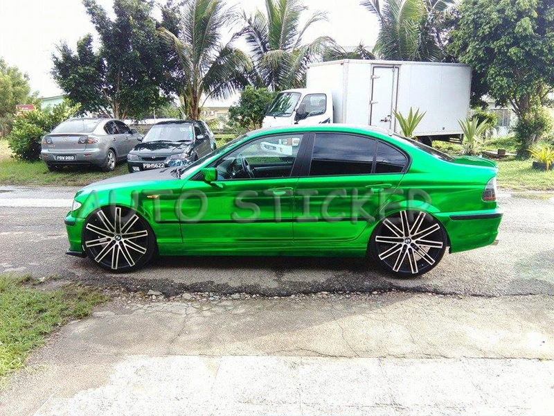 apple green chrome mirror film car wraps 22