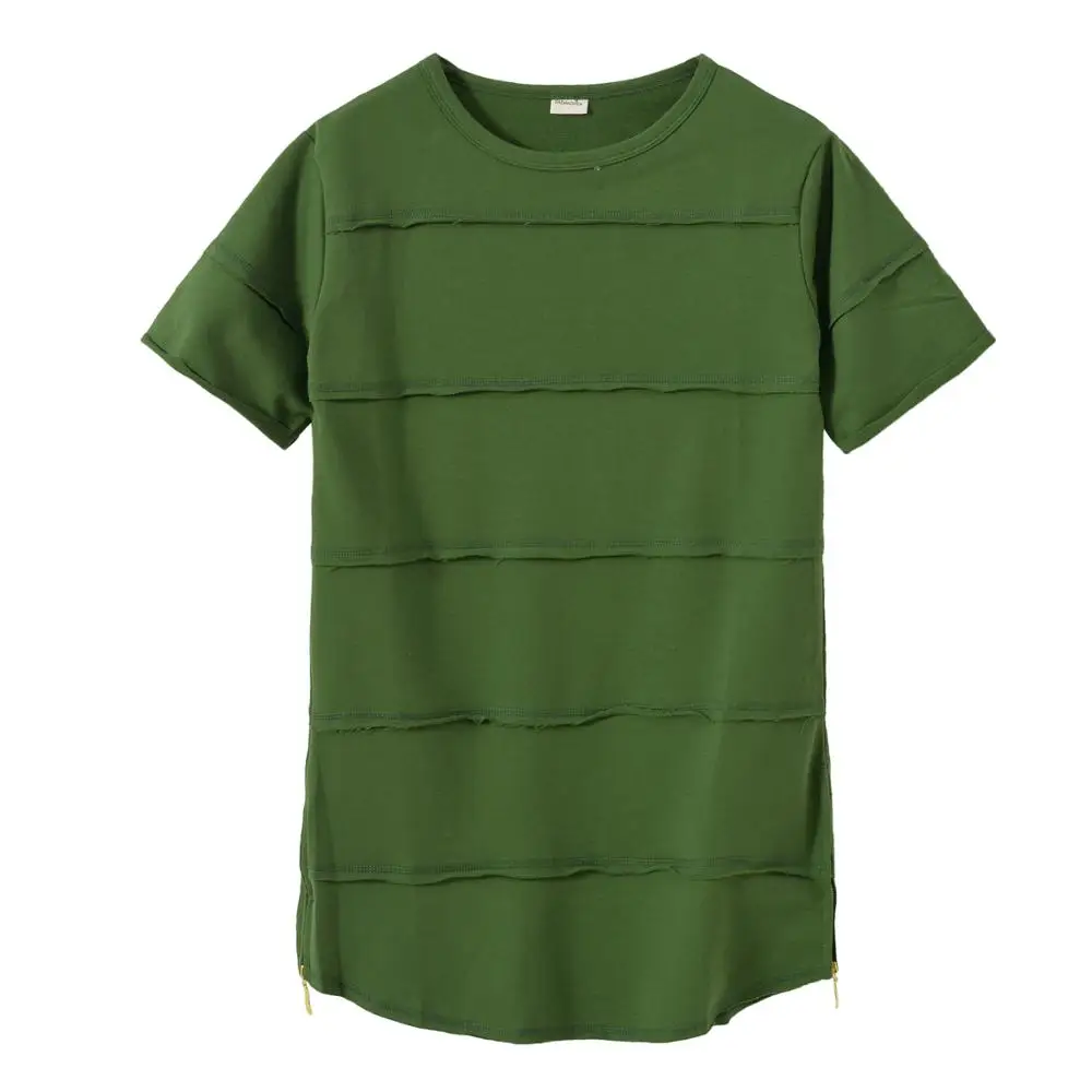 2017 summer new skirt zipper open fork burrs pure color round collar short sleeve T-shirt male big yards leisure loose t-shirts 2017 summer new skirt zipper open fork burrs pure color round collar short sleeve T-shirt male big yards leisure loose t-shirts