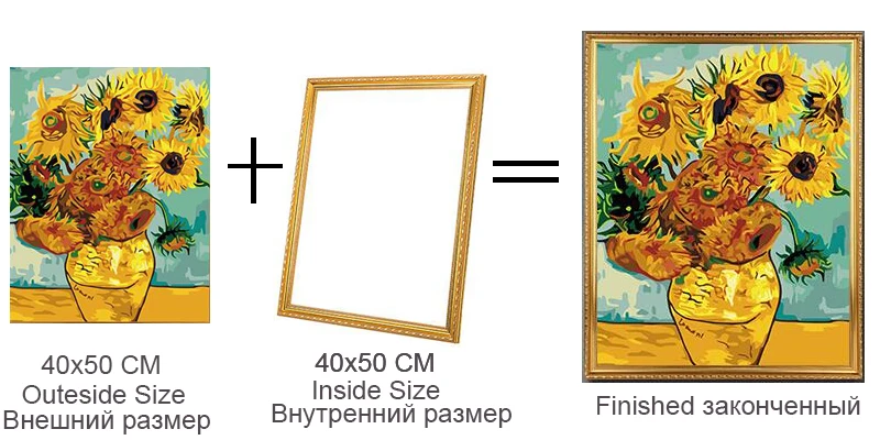 DIY рамка для рисования по номерам Внешняя рамка 40x50 см комбинированная уникальная Подарочная настенная художественная картина художественная живопись рамка домашний декор