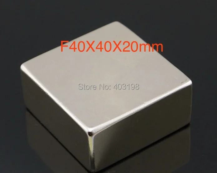 

High quality! 10pcs Block 40x40x20mm Super Strong N50 Rare Earth magnets Neodymium Magnet