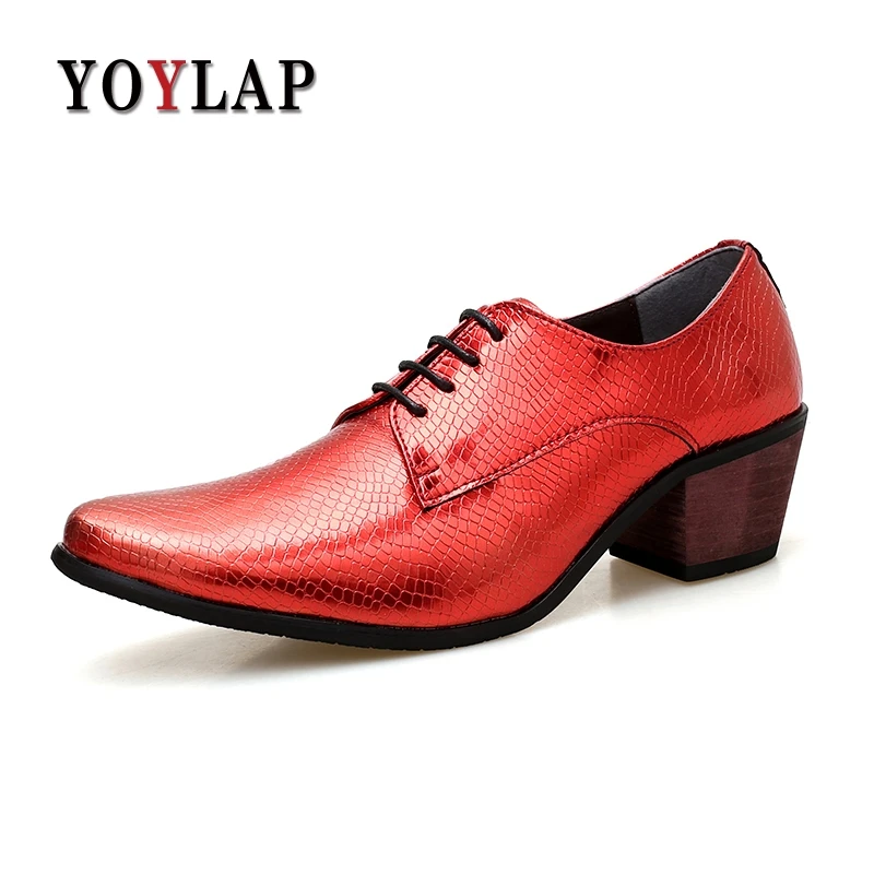 Yoylap/Новое поступление; модная мужская обувь; вечерние и свадебные Мужские модельные туфли; красные официальные мужские туфли-оксфорды