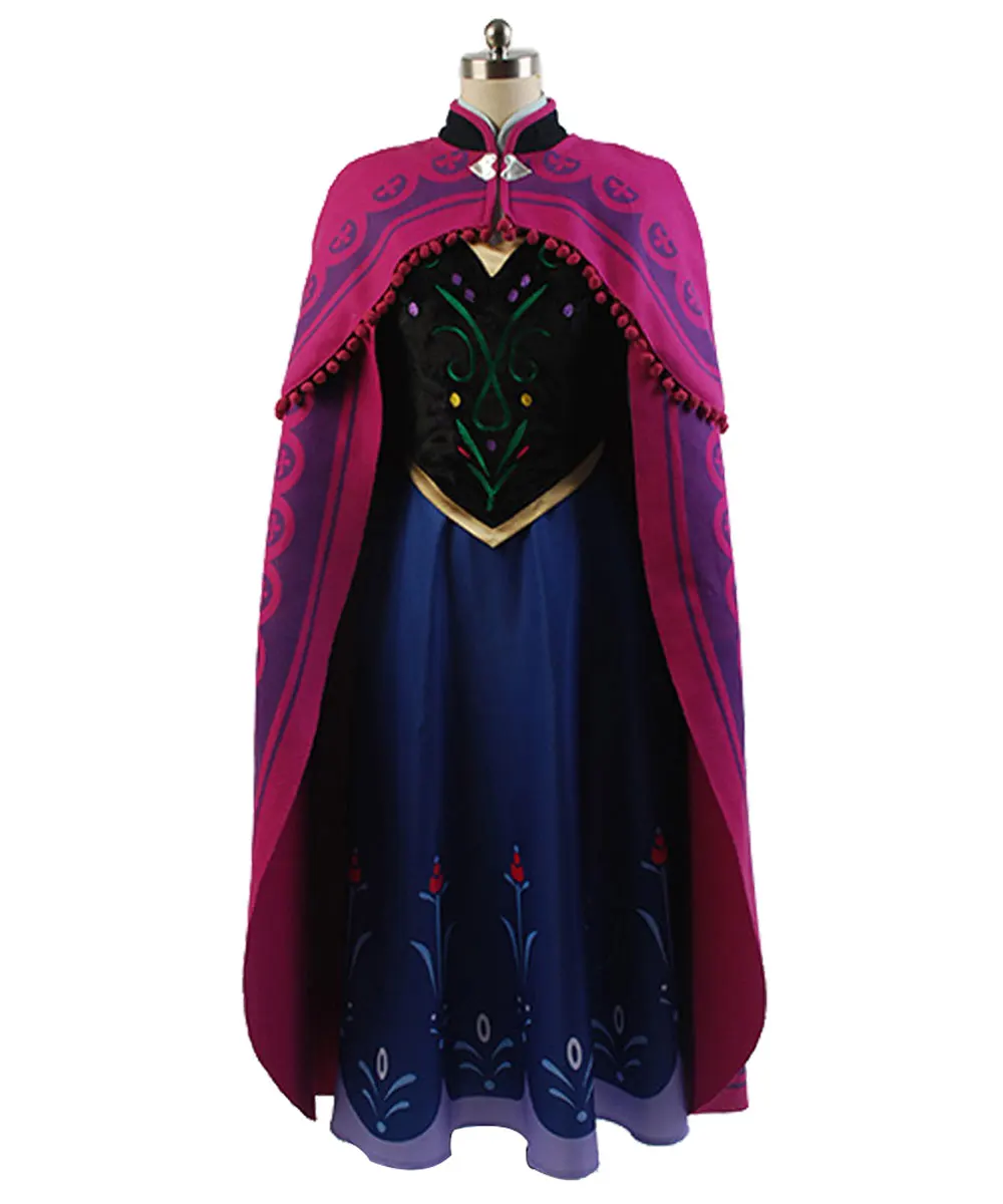 Костюм для косплея Эльзы Анны платье принцессы с накидкой хэллоуивечерние