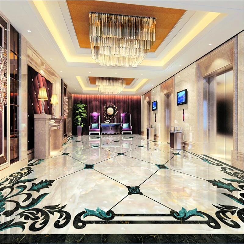 beibehang Custom photo floor painting murals to paste European marble
parquet flooring papel de parede 3d para sala atacado
