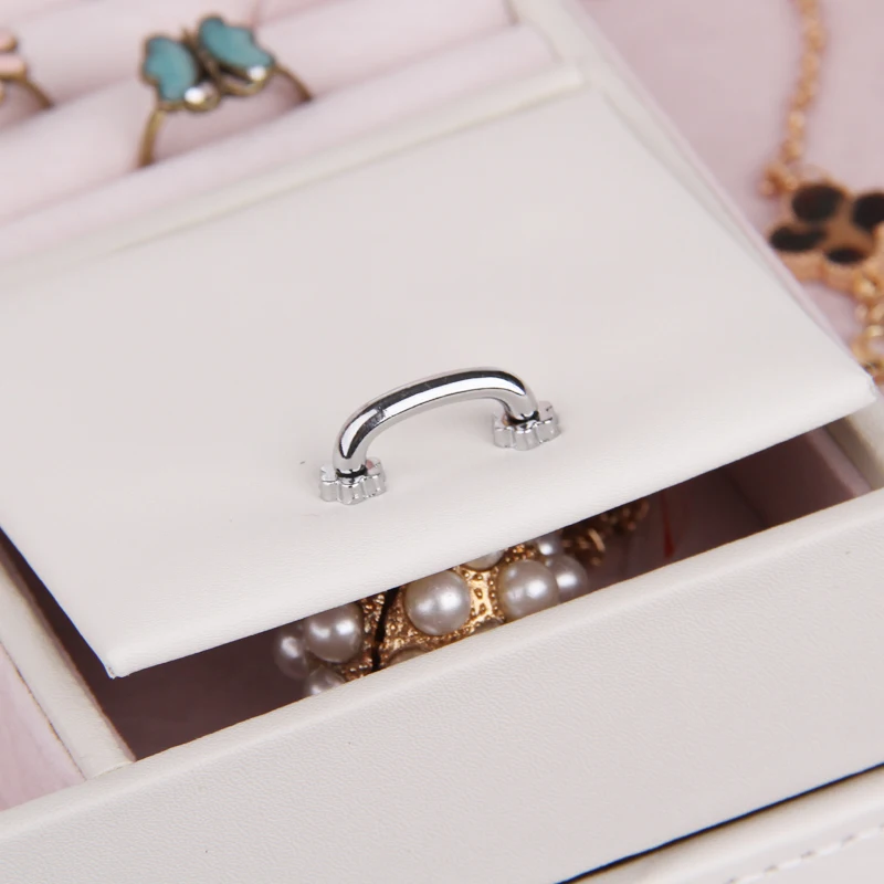 Большая коробка для ювелирных изделий, упаковка-органайзер для девочек, бархатные кольца, чехол ожерелье для подарков, серьги, зеркальный держатель из искусственной кожи с ключом