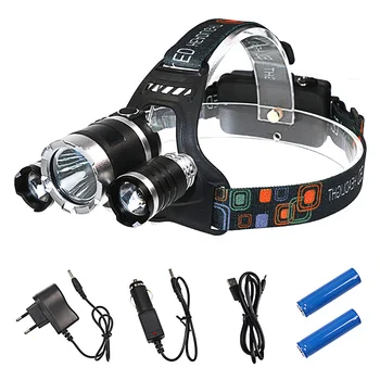 

Rechargeable USB LED Fishing Head Lamp Waterproof Super Bright LED Front Head 18650 Batteries Headlamp for Camping Head Torch