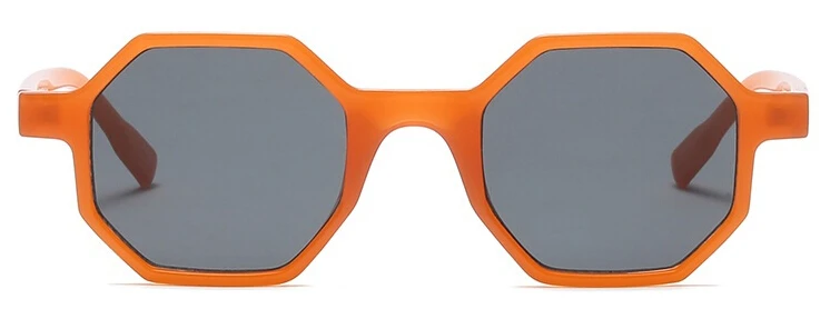 Винтажные маленькие шестигранные солнцезащитные очки для женщин, многоугольная оправа, солнцезащитные очки, розовые модные уличные стильные оттенки для женщин - Цвет линз: orange gray