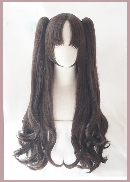 Game Fate/Stay Night Rin Tohsaka Cosplay Wigs Long Wavy Heat Resistant Synthetic Hair Perucas Cosplay Wig+ Wig Cap