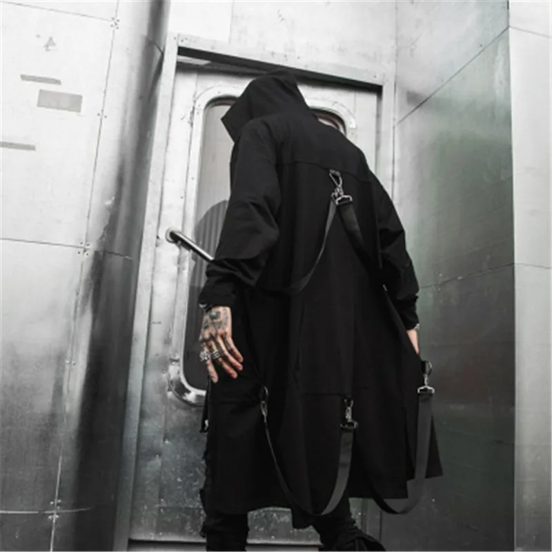 

Autumn Men Darkness Wizard Cloak Hoodies Sweatshirt Owen Gothic Man Oveisize Zip Graffiti Clothes High Street Catwalk Coat