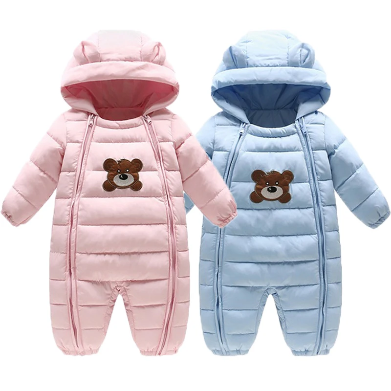 Baby Girls Boys Romper Winter Hooded Outerwear Snowsuit Outfits Thick Jumpsuit