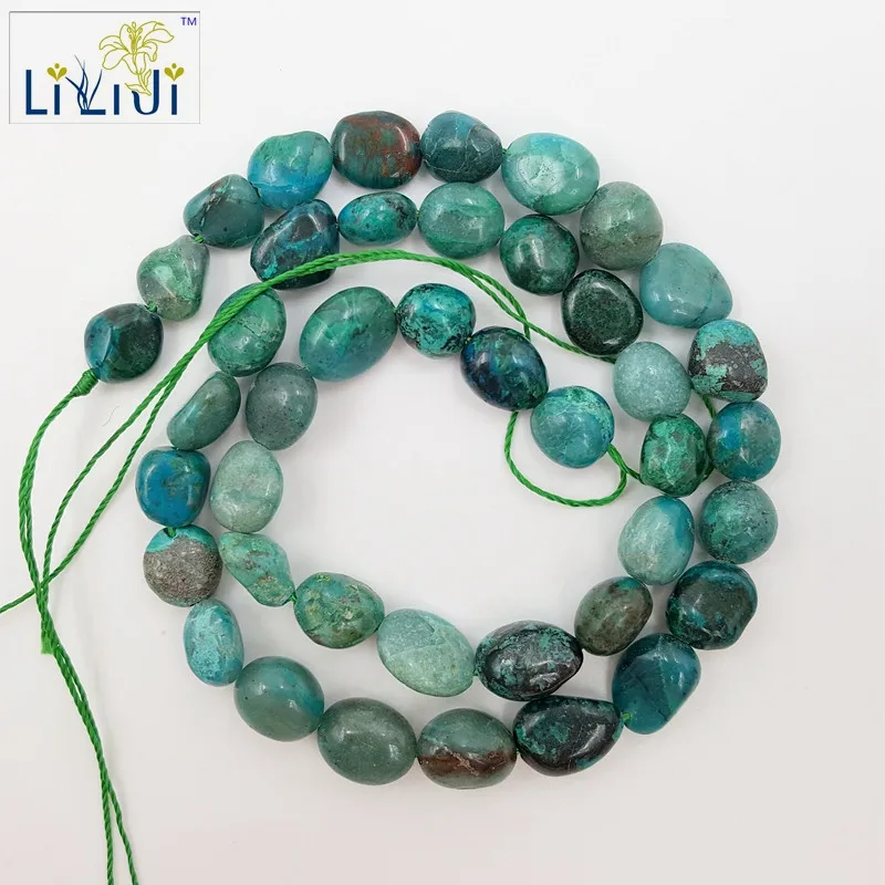 

LiiJi Unique Natural Stone Chrysocolla irregular 8x8-8x11mm Loose beads approx 39cm DIY Jewelry Making bracelet necklace