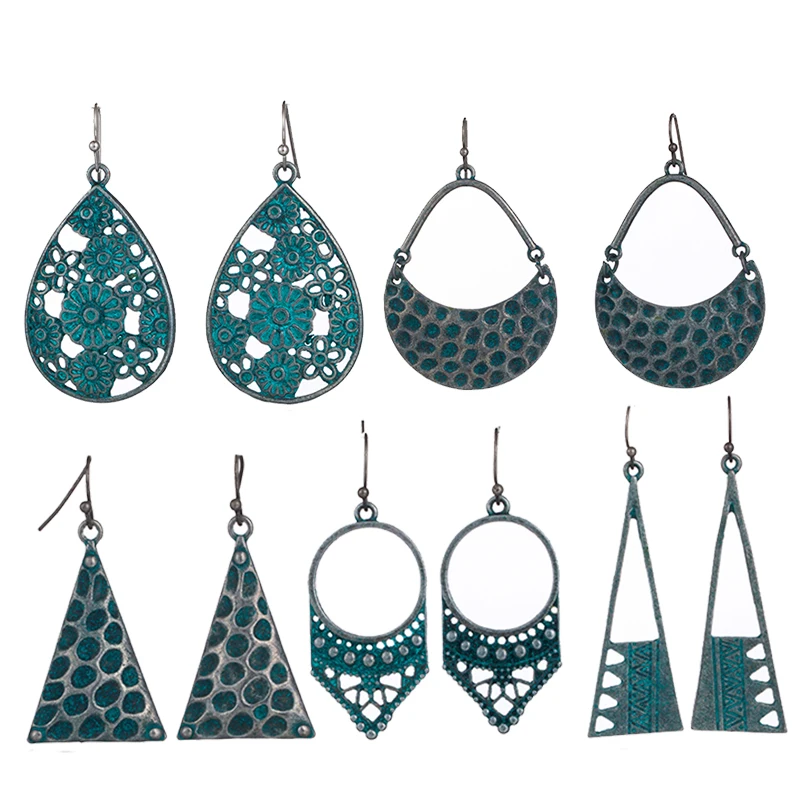 

Multiple Antique Alloy Dangle Hanging Drop Earrings for Women 2018 New Fashion Jewelry Accessories Wholesale