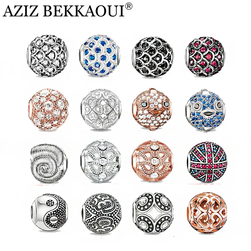 

CZ crystal beads fit for DIY bracelet necklace for women european big hole cute animal diy gold color charms fine jewelry