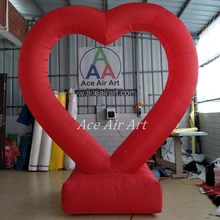 Дешевые 2,4 м(8 футов) высокие прочные украшения на день святого валентина красные надувные модели сердца со светодиодным освещением Ace Air Art