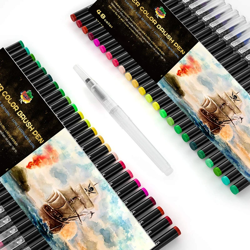 

Water Color Art Pens Brush Pen Drawing School Lettering Pen Color Coloring Calligraphy Soft Watercolor Brush Pen Set
