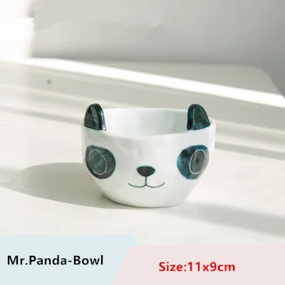 3D Мультяшные каваи мистер панда и Mrs Panda кофейные чашки чаши тарелки мешалки посуда наборы посуды для детей 1 шт - Цвет: C