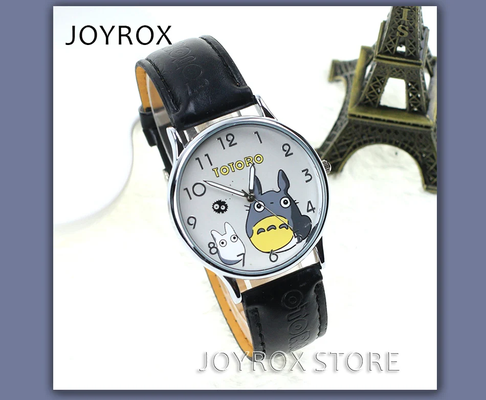 JOYROX модные часы для влюбленных с рисунком Тоторо, женские наручные часы высокого качества с кожаным ремешком, популярные женские часы, женские часы