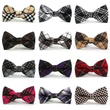 Men Cotton Tartan Plaid Pre-tied Bow Tie Checks Grids Quality Bowtie TSBWT0060
