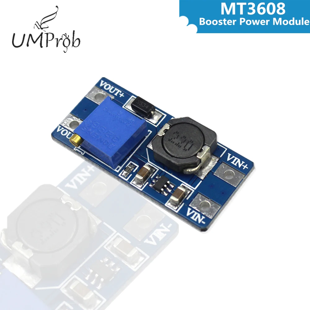 MT3608 DC-DC повышающий преобразователь модуль питания повышающий плата макс. выход 28 в 2 а для arduino