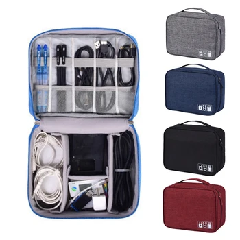 

Large Capacity Cable Bag Waterproof Travel Storage Bag Charger Port Electronic Gadget Earphone Case Luggage Organizer Makeup Bag