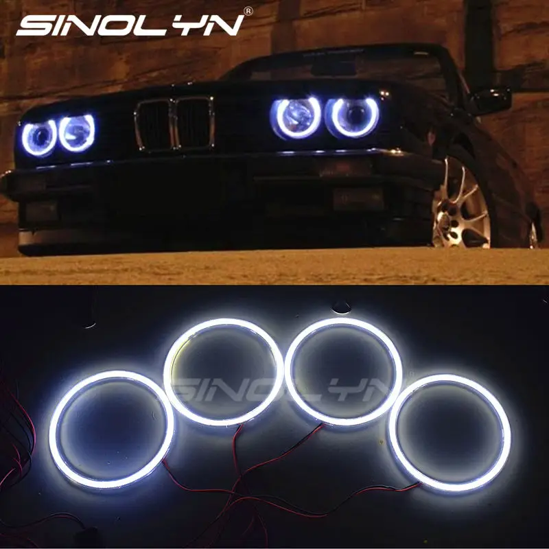 

For Bmw E30 E32 E34 LED COB Angel Eyes 3 5 7 series LED Lights Halo Rings Retrofit diy 125mm Kit White Brighter then CCFL Ring