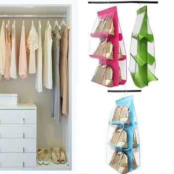 

6Pocket Handbag Hanging Storage Organizer Holder Wardrobe Closet Hanger