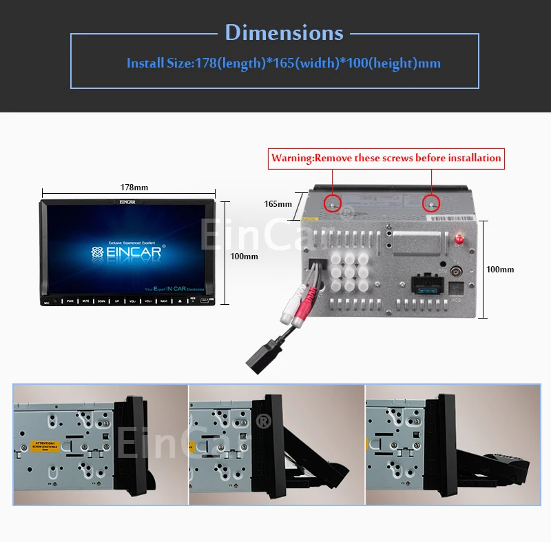 Top Eincar 7 inch Car DVD Player FM Accessory Movie Stereo Audio GPS Auto Radio SD in dash car stying Steering Wheel Autoradio 6