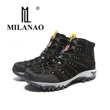 Milanao2017 замши Горный мужской черный восхождение походы обувь высокого вырезать Трекинговые ботинки для мужчин Hikking сапоги кроссовки