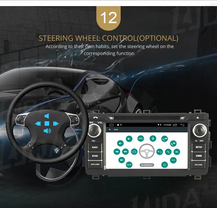 Discount LJDA 2 Din Android 9.1 Car DVD Player For Toyota AURIS 2013 2014 2015 Wifi GPS Navigation Radio 2G RAM Stereo Audio Multimedia 14
