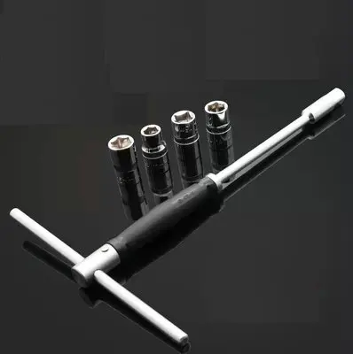 

Replaceable head T-type socket wrench set effort t-shaped auto repair socket wrench hardware tools T-slot rod