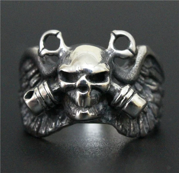 

Fashion Ring 316L Stainless Steel Men Boys Skull Sword Biker Ring Cross Ring