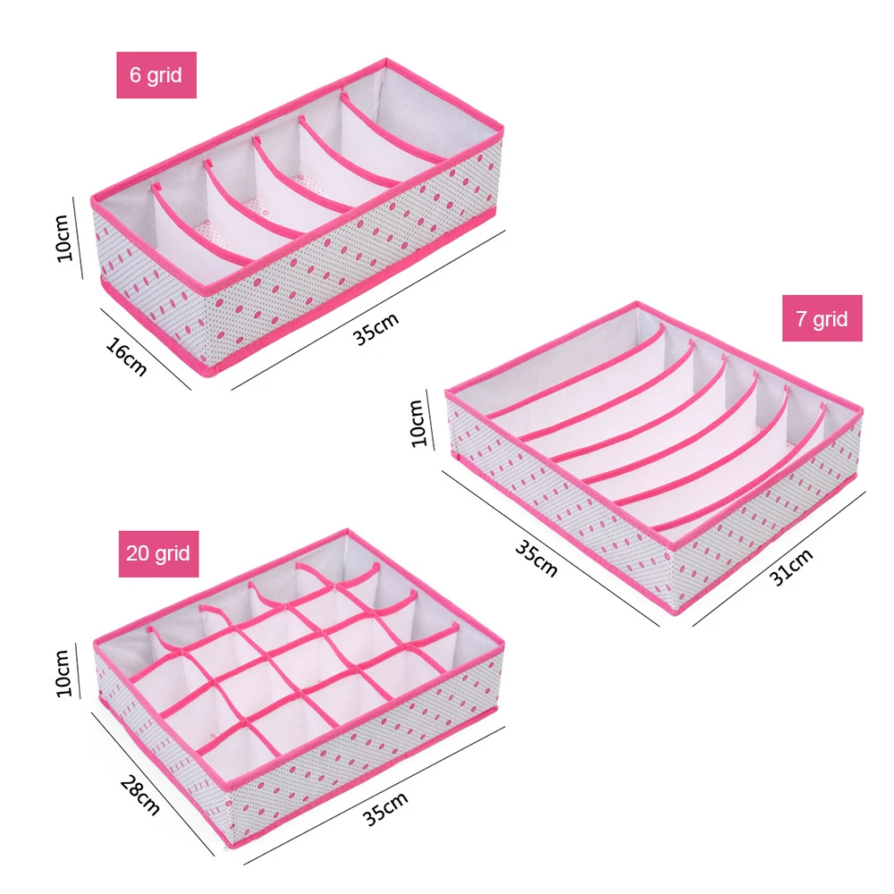 3 шт. коробка для нижнего белья складной ящик разделитель бюстгальтеры носок моющийся 6,7, 20 сеток контейнер гардероб набор Органайзер коробка для хранения