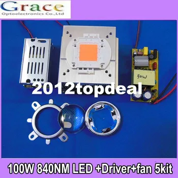

50W DIY led grow light 380-840nm kit,chip,driver,heatsink, fan ,led lens
