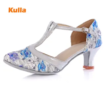 

New Arrival Ballroom Latin Dance Shoes For Women Heeled Dancing Salsa Tango Shoes High-heel 5/7CM Adult Soft Sole Dance Shoes