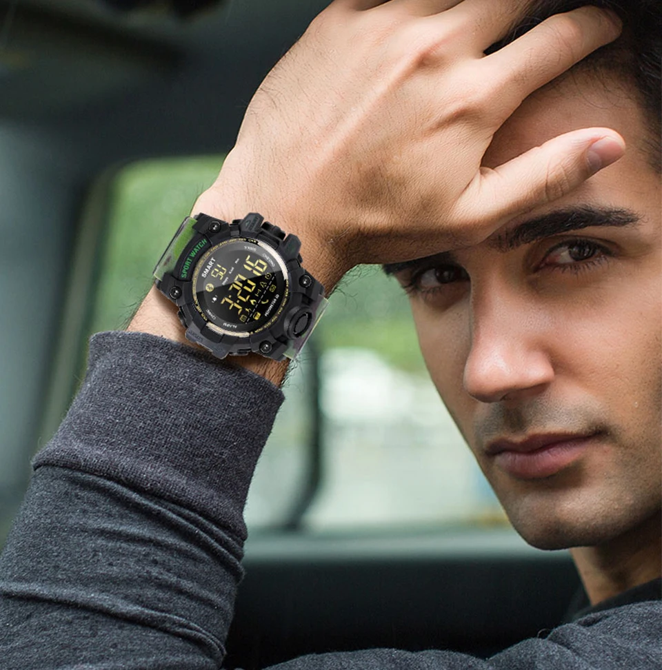 TimeOwner Смарт-часы для мужчин уведомления дистанционное управление, шагомер спортивные часы водонепроницаемые мужские наручные часы Секундомер вызов SMS напоминание