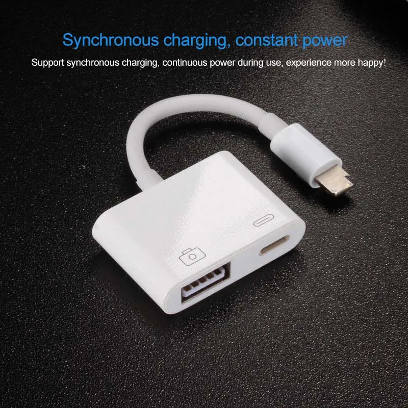 

2 in 1 OTG For iPhone to USB Camera Reader Adapter Charge Connector Kit Data Sync Cable For IPhone X 8 7 Plus 6S OTG Adapter
