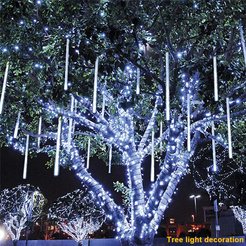 New  Light Strip Party LED Lights Meteor Shower Rain Snowfall Xmas Tree Garden Outdoor Party Decoration Lighting #3J01 (1)