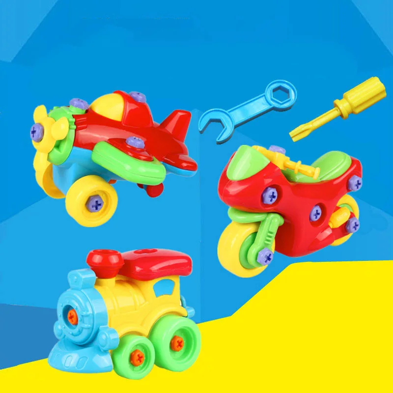 Игрушки для детей DIY Винт Гайка Группа установлен пластик 3D разборка Строительные блоки Кирпич модель мотоцикла комплект детский подарок D05